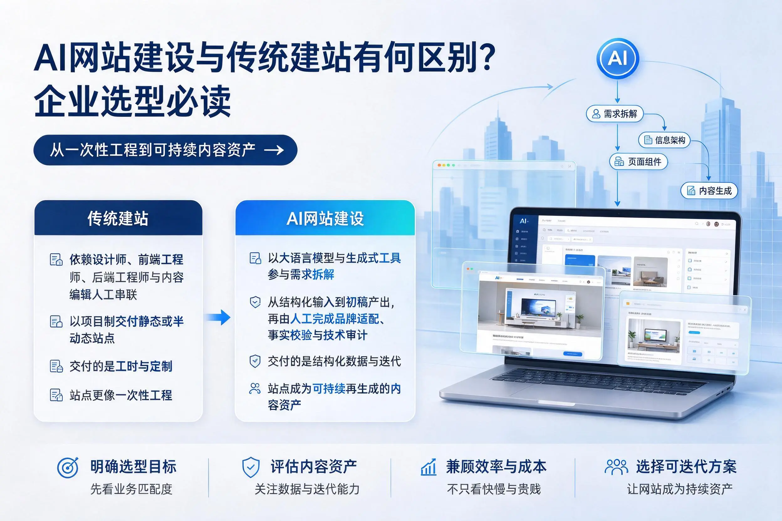AI网站建设与传统建站有何区别？恩施企业选型必读