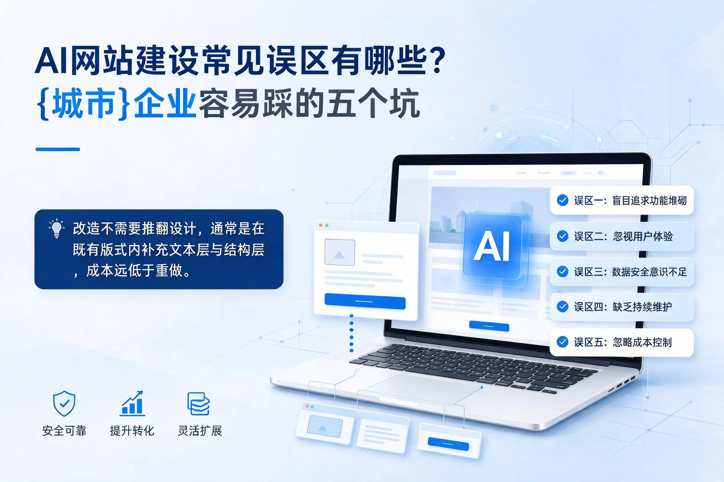 AI网站建设常见误区有哪些?恩施企业容易踩的五个坑