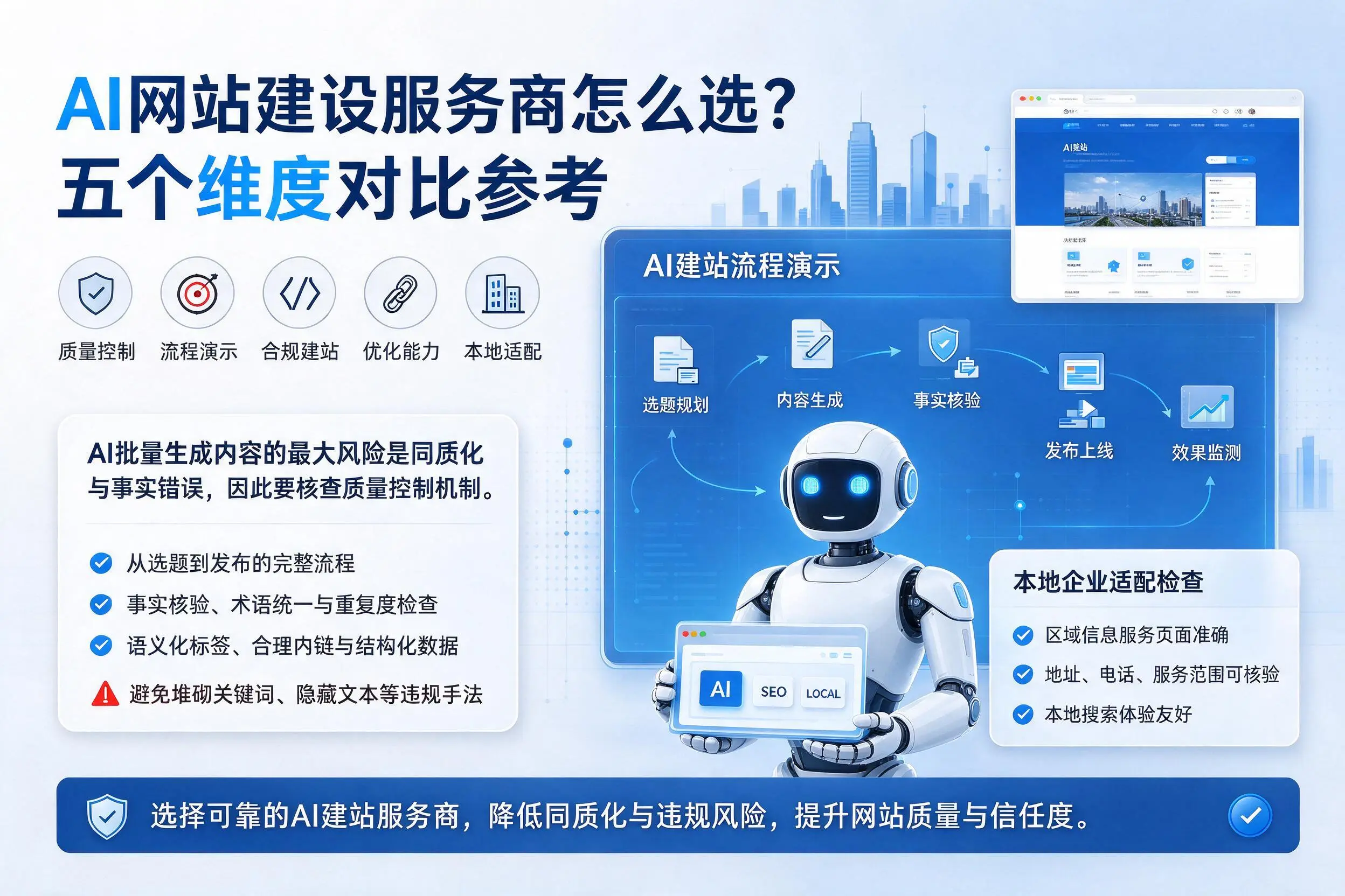 恩施AI网站建设服务商怎么选?五个维度对比参考